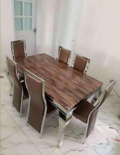 Marble Dining table with 6 Chairs