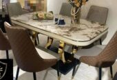 Marble Dining table with 6 Chairs