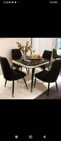 Marble Dining table with 6 Chairs