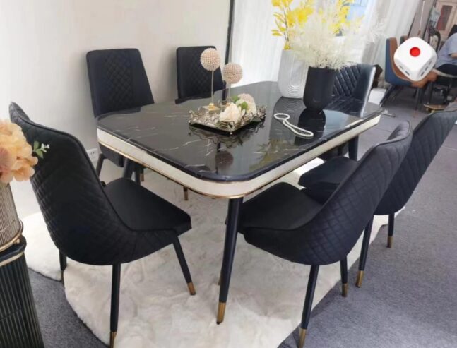 Marble Dining table with 6 Chairs