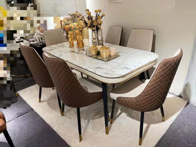 Marble Dining table with 6 Chairs