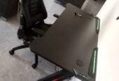 Gaming table with light and chairs