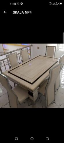 Marble Dining table with 6 Chairs