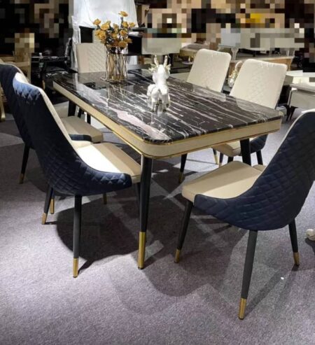 Marble Dining table with 6 Chairs