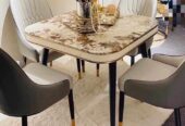 Marble Dining table with 6 Chairs