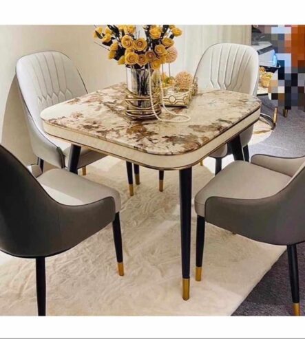 Marble Dining table with 6 Chairs