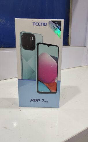 New Tecno Pop 7 Pro 64+6gb