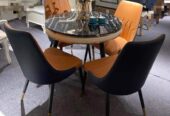 Marble Dining table with table 4 Chairs