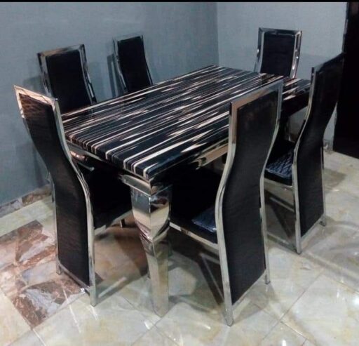 Marble Dining table with 6 Chairs