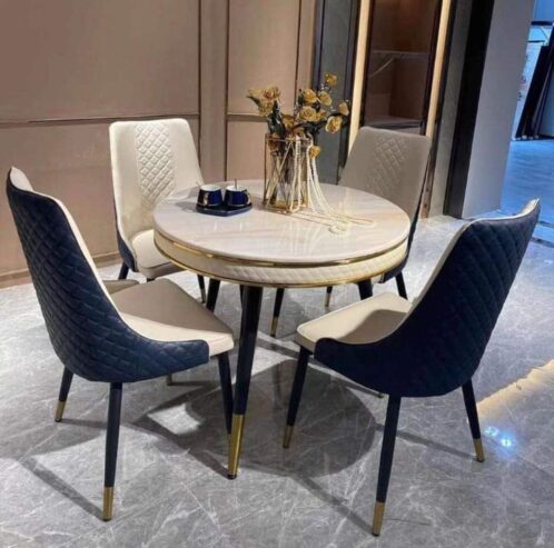 Marble Dining table with table 4 Chairs