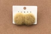 Brown Fur Button Earrings