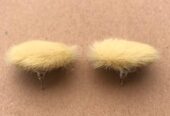 Brown Fur Button Earrings