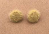 Brown Fur Button Earrings