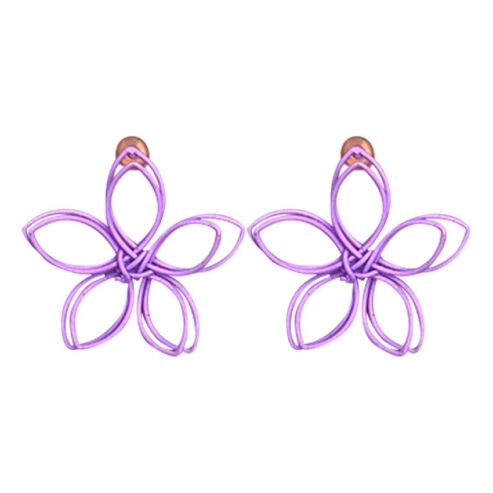 Lilac Star Shaped Earrings