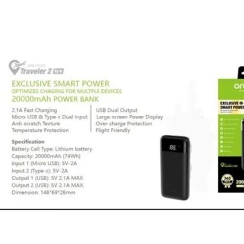 Oraimo Traveller 2 Byte 20000mAh Exclusive Smart Strong Powe