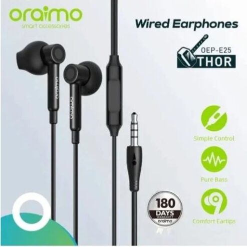 Oraimo Oep-e25 HD Audio Half In- Ear Earphone