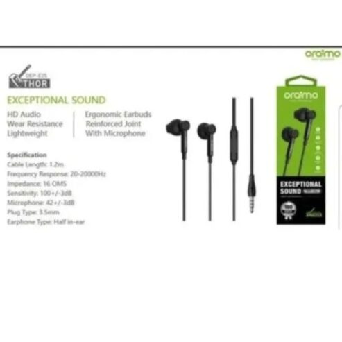 Oraimo Oep-e25 HD Audio Half In- Ear Earphone