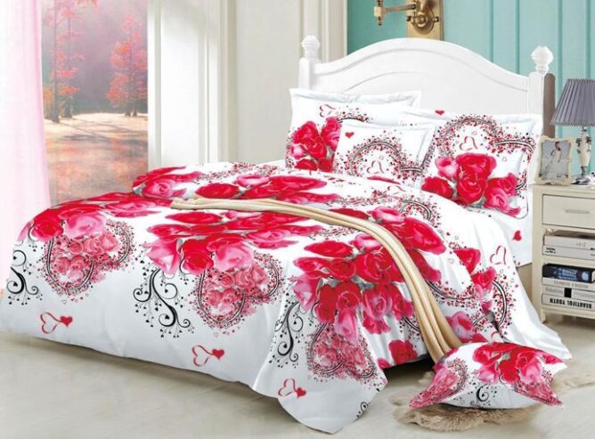 Flowery Bedsheets With Pillow Cases