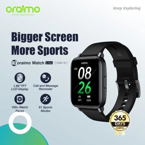 Oraimo Watch Lite 1.69” TFT LCD Display IP68 Waterproof S