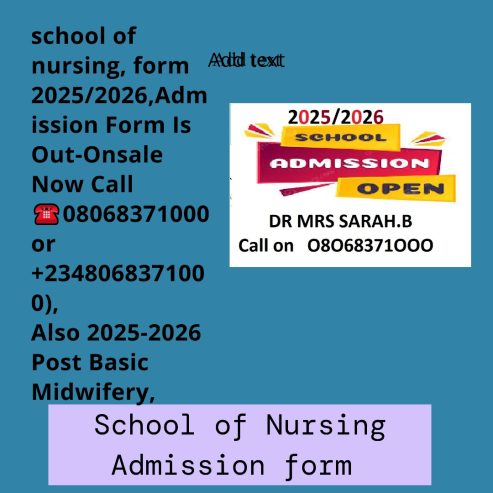 Oyo State College of Nursing Eleyele, 2025/2026, Admission